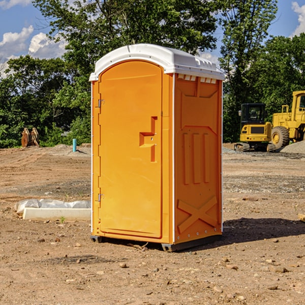 how often are the portable restrooms cleaned and serviced during a rental period in Newark MO